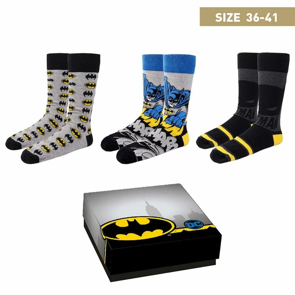Batman Sport | Fitness > Sportmaterial und -ausrüstung > Socken Socken Batman 3 Paar Einheitsgröße (36-41)