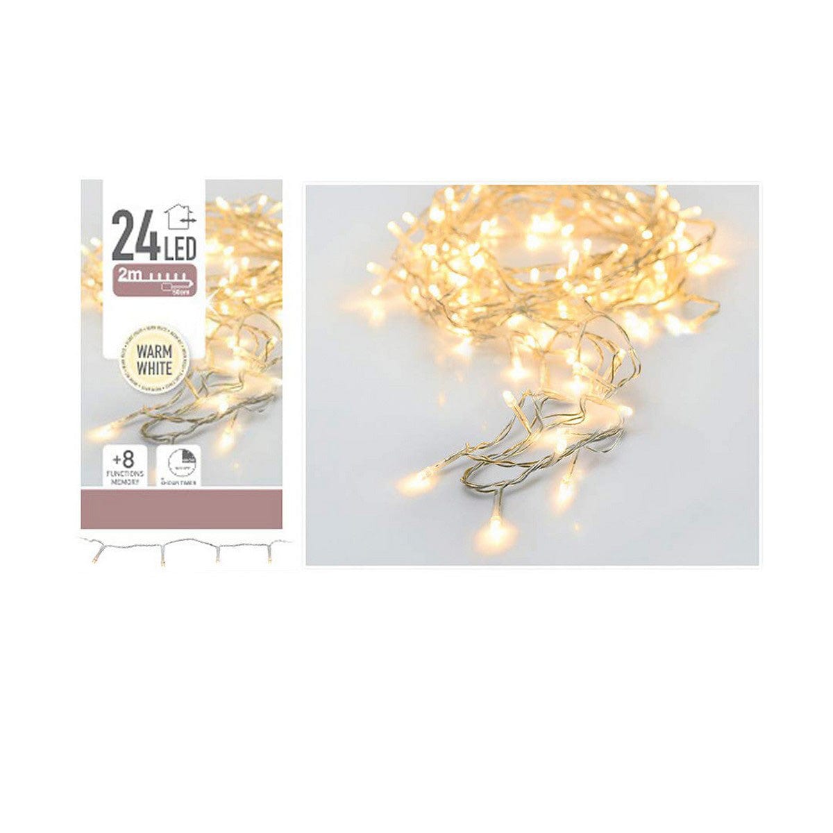 BigBuy Christmas Heim | Garten > Dekoration und Beleuchtung > LED-Beleuchtung LED-Lichterkette Warmes Weiß 2,5 m