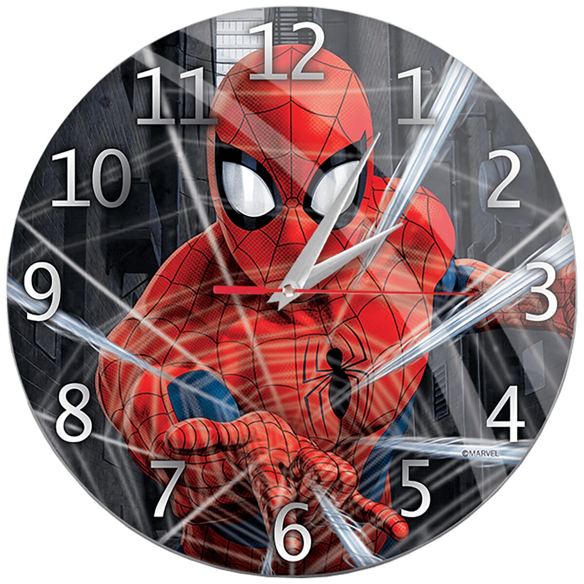 ERT Group Heim | Garten > Dekoration und Beleuchtung > Wanduhren und Standuhren Wanduhr Reloj de Pared Brillo Spiderman 001 Marvel Negro