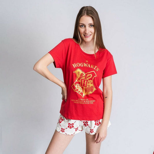 Harry Potter Mode | Accessoires > Kleidung und Schuhe > Pyjamas und Kuscheldecken Sommer-Schlafanzug Harry Potter Damen Dunkelrot Rot
