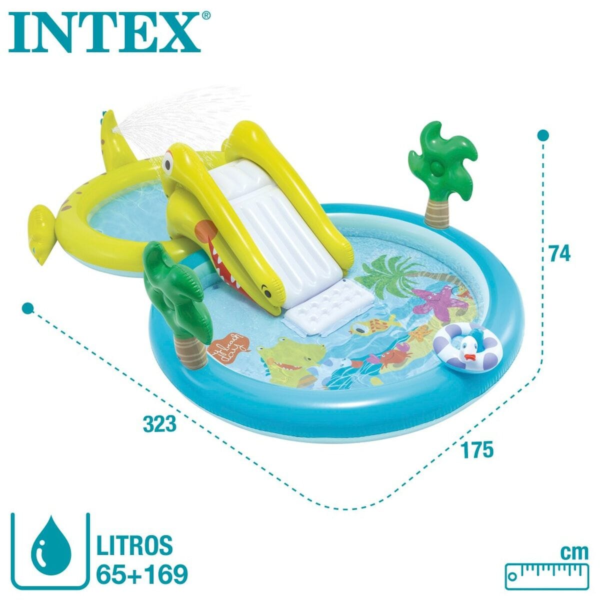 Intex Sport | Fitness > Strand und Schwimmbad > Schwimmbäder Aufblasbares Planschbecken für Kinder Intex Krokodil Spielplatz 175 x 74 x 323 cm