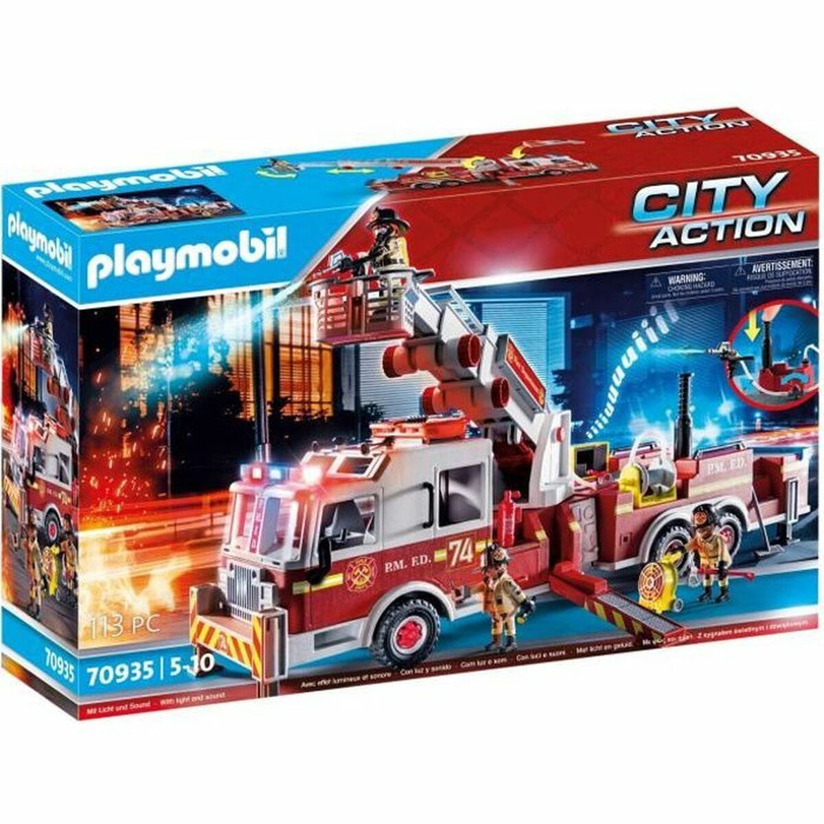 Playmobil Spielzeug | Kostüme > Spielzeug und Spiele > Action-Figuren Spielset Fahrzeuge   Playmobil Fire Truck with Ladder 70935 - 113 Stücke