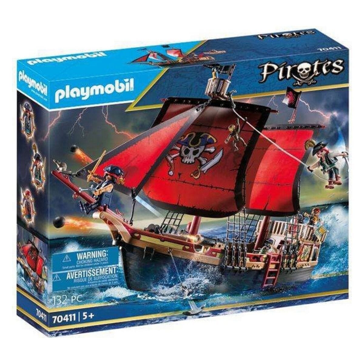 Playmobil Spielzeug | Kostüme > Spielzeug und Spiele > Lernspiele Playset Pirates- Skull Pirate Ship Playmobil 70411 (132 pcs