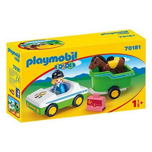 Playmobil Spielzeug | Kostüme > Spielzeug und Spiele > Puppen und Plüschtiere Playset 1.2.3 Horse Trailer Car Playmobil 70181 (5 pcs)