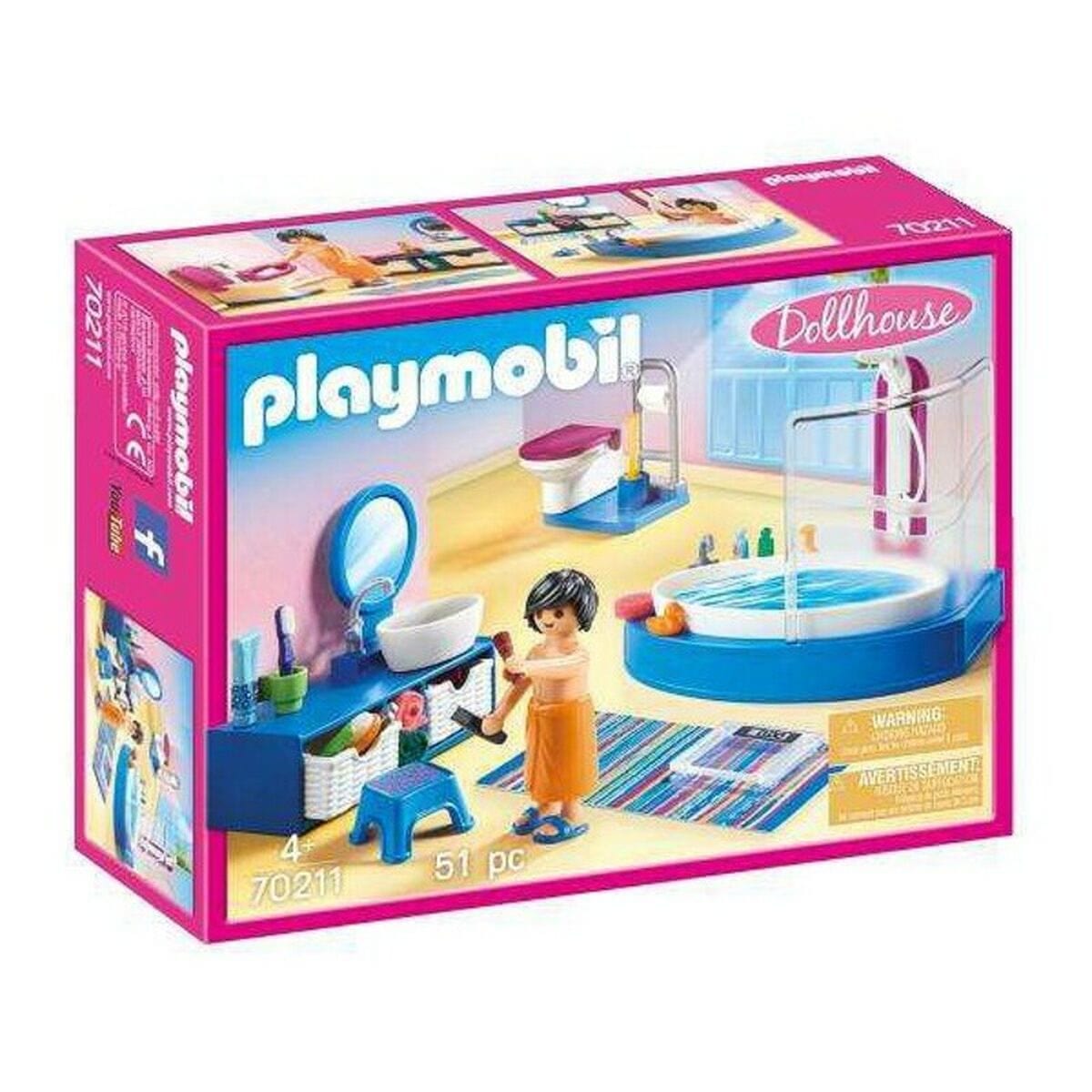 Playmobil Spielzeug | Kostüme > Spielzeug und Spiele > Puppen und Plüschtiere Playset Dollhouse Bathroom Playmobil 70211 Badezimmer (51 pcs)