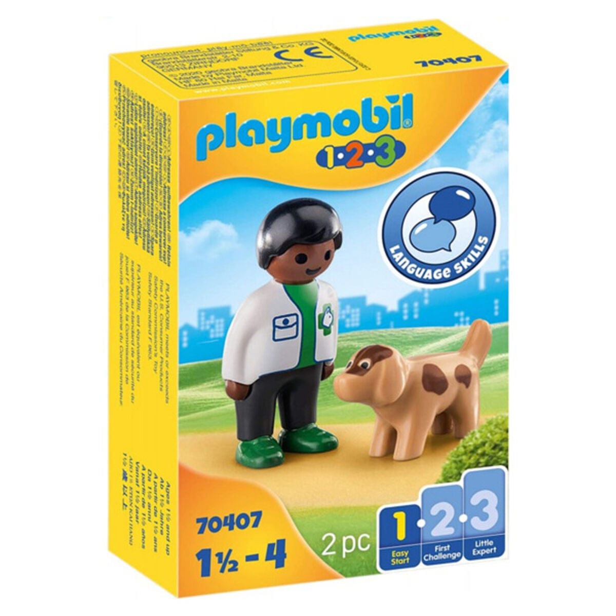 Playmobil Spielzeug | Kostüme > Spielzeug und Spiele > Weiteres spielzeug Playset 1,2,3 Veterinary with Dog Playmobil 70407 (2 pcs)