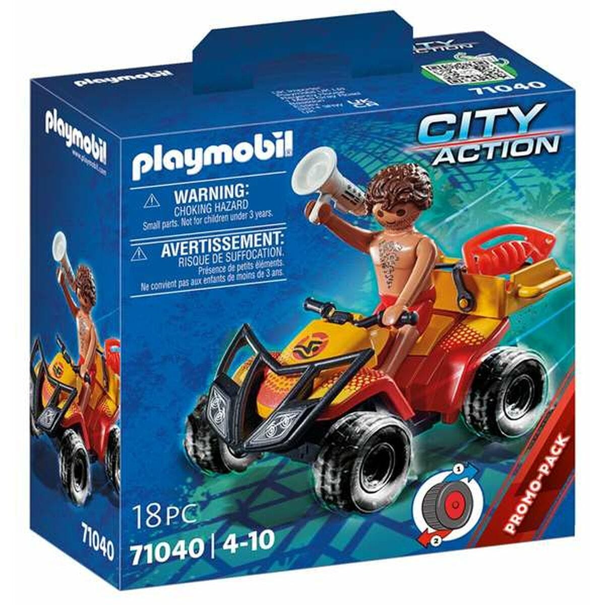 Playmobil Spielzeug | Kostüme > Spielzeug und Spiele > Weiteres spielzeug Playset Playmobil City Action Rescue Quad  18 Stücke 71040