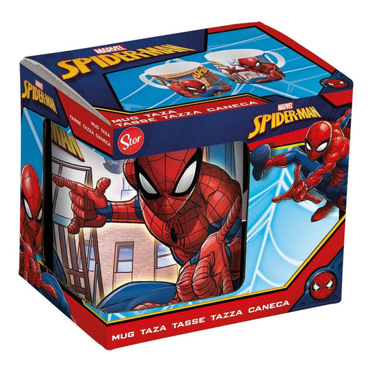 Spiderman Küche | Gourmet > Haushalt > Tassen und Thermoskannen Henkelbecher Spiderman Great Power aus Keramik Rot Blau (11.7 x 10 x 8.7 cm) (350 ml)