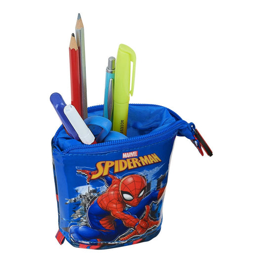 Spiderman Spielzeug | Kostüme > Schulzubehör > Mäppchen und Etuis Federmäppchen stehend Spiderman Great Power Rot Blau (8 x 19 x 6 cm)