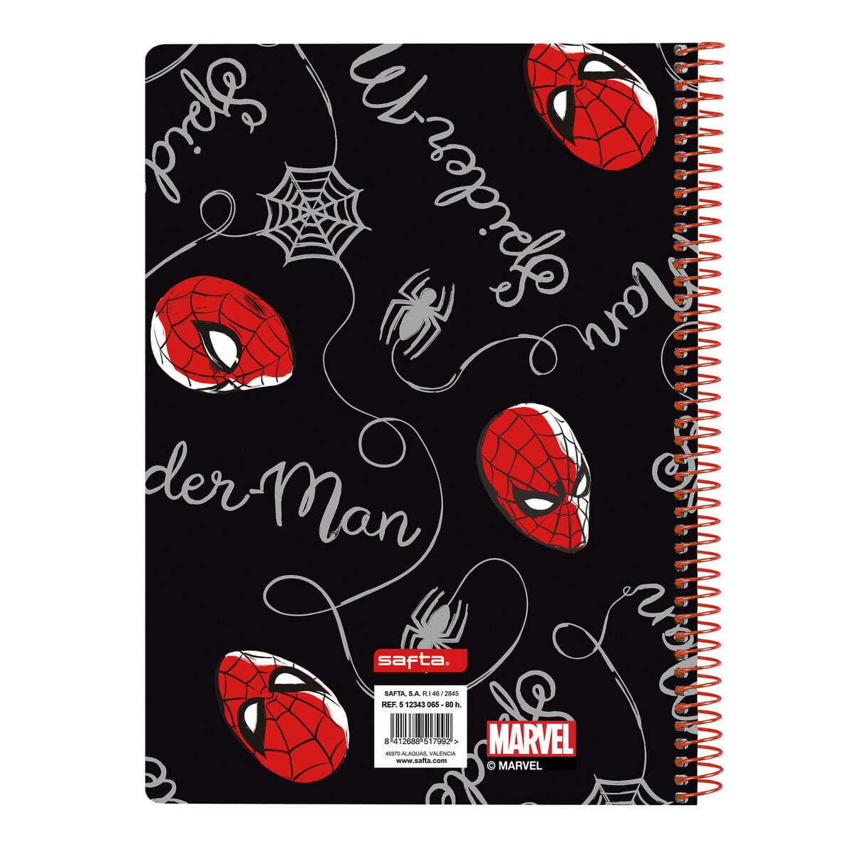 Spiderman Spielzeug | Kostüme > Schulzubehör > Notizbücher Notizbuch  Spiderman Hero Schwarz 80 Bettlaken A5