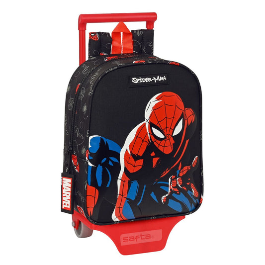 Spiderman Spielzeug | Kostüme > Schulzubehör > Schulranzen Schulrucksack mit Rädern Spiderman Hero Schwarz (22 x 27 x 10 cm)