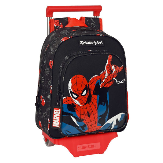 Spiderman Spielzeug | Kostüme > Schulzubehör > Schulranzen Schulrucksack mit Rädern Spiderman Hero Schwarz (27 x 33 x 10 cm)