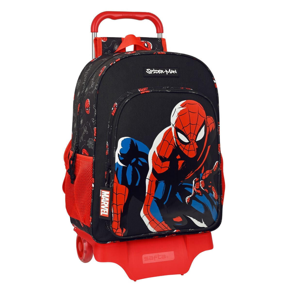 Spiderman Spielzeug | Kostüme > Schulzubehör > Schulranzen Schulrucksack mit Rädern Spiderman Hero Schwarz (33 x 42 x 14 cm)