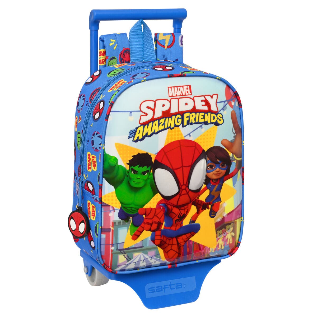 Spiderman Spielzeug | Kostüme > Schulzubehör > Schulranzen Schulrucksack mit Rädern Spiderman Team up Blau (22 x 27 x 10 cm)