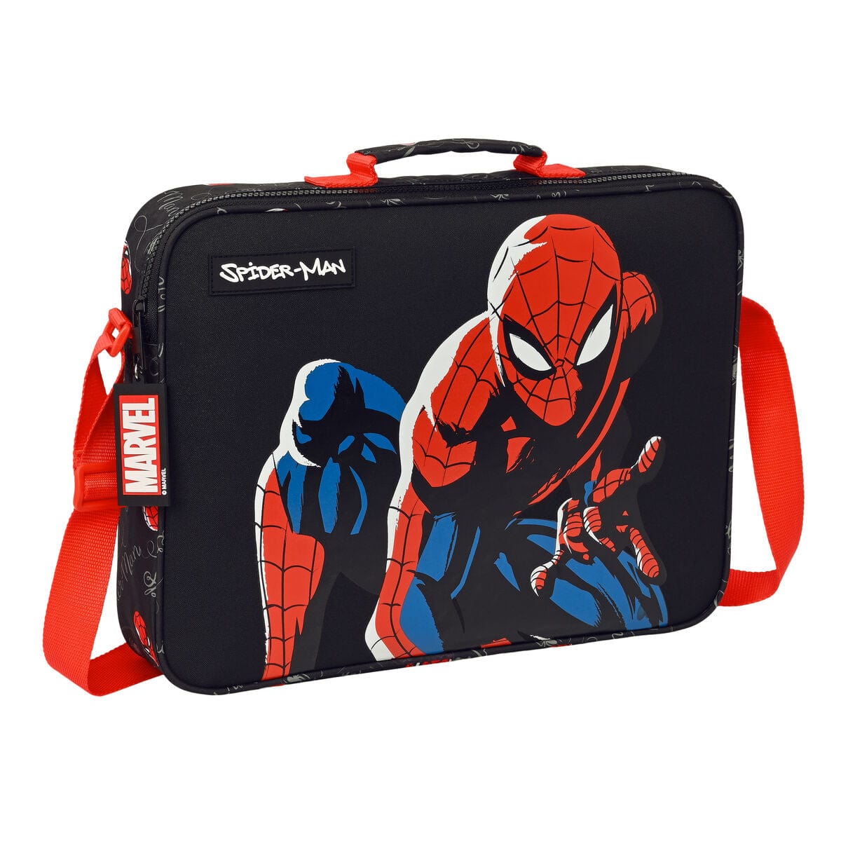 Spiderman Spielzeug | Kostüme > Schulzubehör > Schulranzen Schultasche Spiderman Hero Schwarz (38 x 28 x 6 cm)
