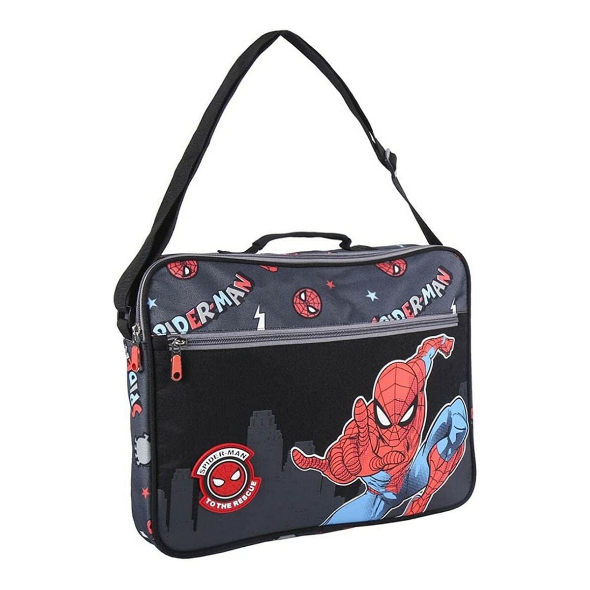 Spiderman Spielzeug | Kostüme > Schulzubehör > Schulranzen Schultasche Spiderman Schwarz (29 x 6 x 38 cm)