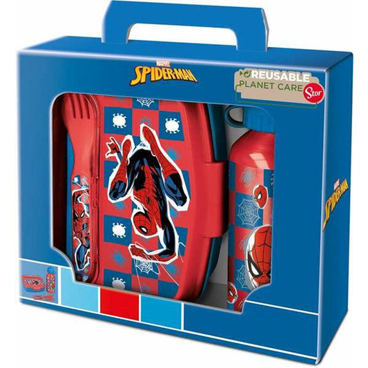 Spiderman Sport | Fitness > Camping und Berge > Flaschen und Feldflaschen Picknick-Set Spiderman Midnight Flyer 400 ml Essbestecke Sandwichmaker Flasche Aluminium