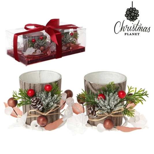 BigBuy Christmas Heim | Garten > Dekoration und Beleuchtung > Weihnachtsdekorationen Kerzenschale (2 pcs) Kristall