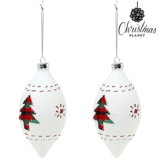 BigBuy Christmas Heim | Garten > Dekoration und Beleuchtung > Weihnachtsdekorationen Weihnachtsbaumkugeln (2 uds) Kristall Weiß