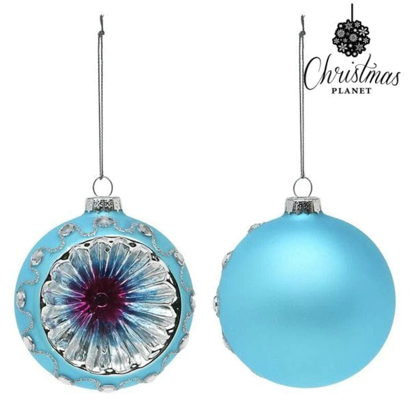 BigBuy Christmas Heim | Garten > Dekoration und Beleuchtung > Weihnachtsdekorationen Weihnachtsbaumkugeln 8 cm (2 uds) Kristall Blau