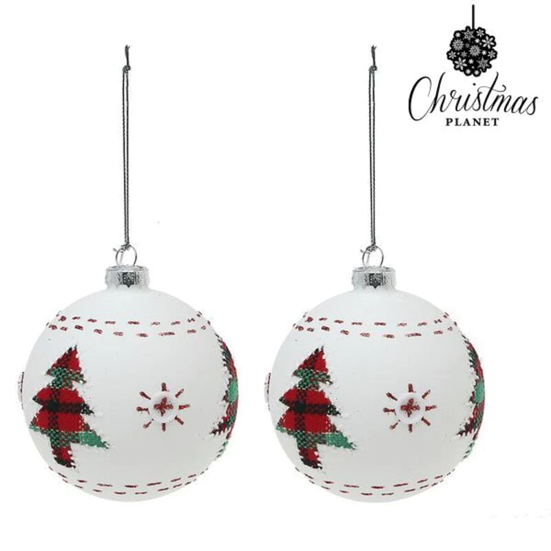 BigBuy Christmas Heim | Garten > Dekoration und Beleuchtung > Weihnachtsdekorationen Weihnachtsbaumkugeln 8 cm (2 uds) Kristall Weiß