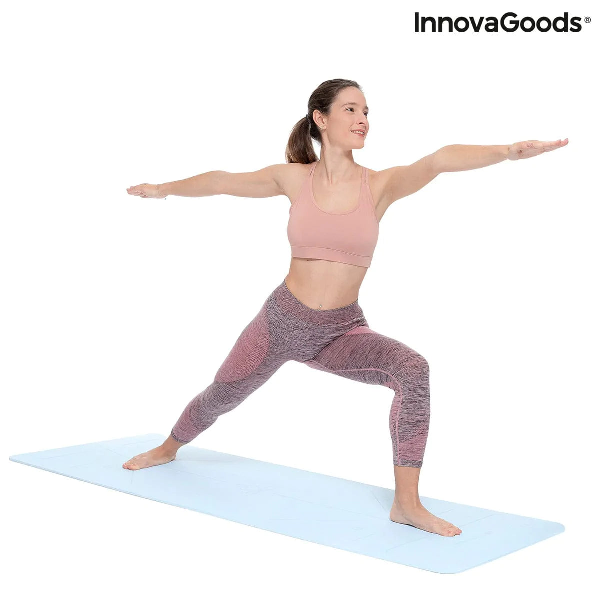 InnovaGoods Fitnessgeräte Rutschfeste Yogamatte  mit Positionierungslinien und Übungsanleitung Asamat InnovaGoods