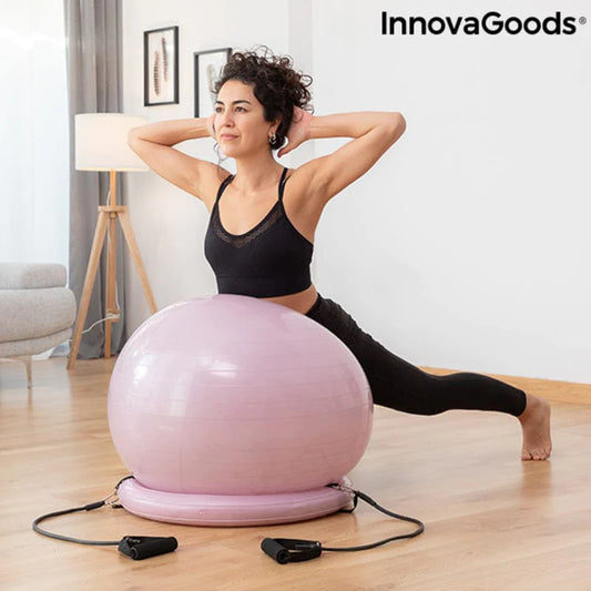 InnovaGoods Fitnessgeräte Yoga-Ball mit Stabilitätsring und Widerstandsbändern Ashtanball InnovaGoods