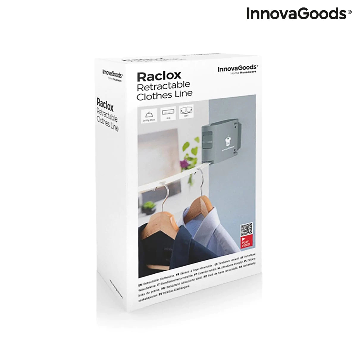 InnovaGoods Heim | Garten > Aufbewahrungsmöglichkeiten Einziehbare Wäscheleine Raclox InnovaGoods