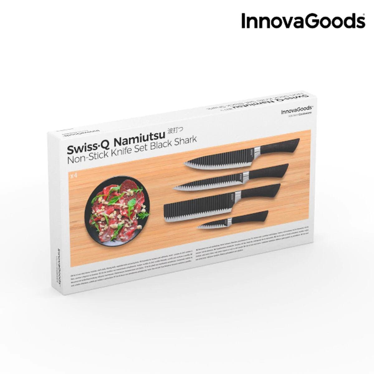 InnovaGoods Küche | Gourmet > Haushalt > Messer und Schleifsteine Messerset Black Shark Swiss·Q Namiutsu InnovaGoods 4 Stücke