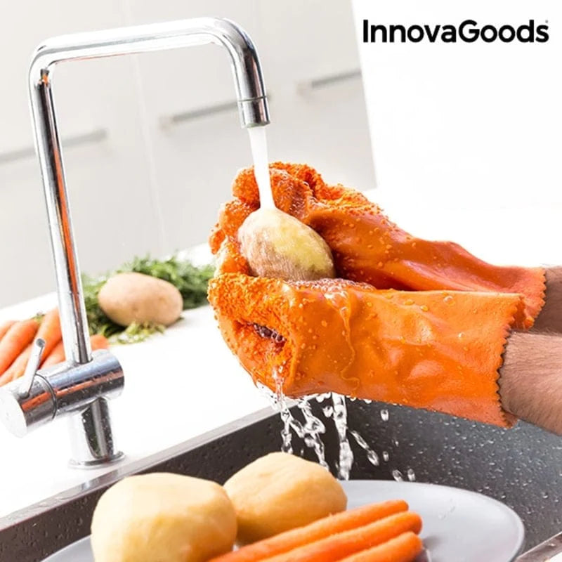 InnovaGoods Küche | Gourmet > Küchenaccessoires und Küchenutensilien > Reiben, Fräsen und Schäler Reinigungs- und Schäl-Handschuhe für Obst und Gemüse Gloveg InnovaGoods