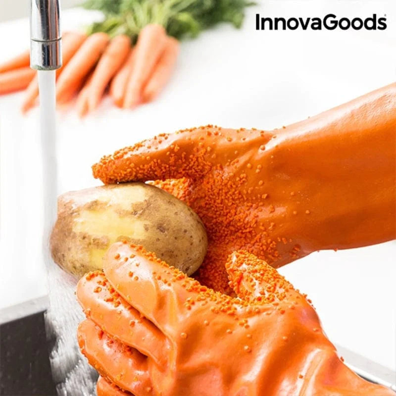 InnovaGoods Küche | Gourmet > Küchenaccessoires und Küchenutensilien > Reiben, Fräsen und Schäler Reinigungs- und Schäl-Handschuhe für Obst und Gemüse Gloveg InnovaGoods