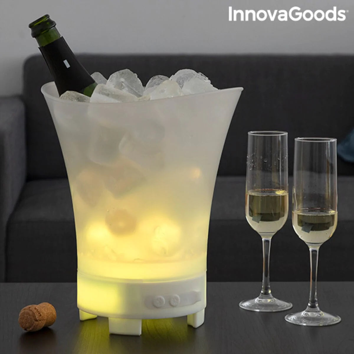 InnovaGoods Küche | Gourmet > Liköre und Zubehör LED-Eiskübel mit wiederaufladbarem Lautsprecher Sonice InnovaGoods