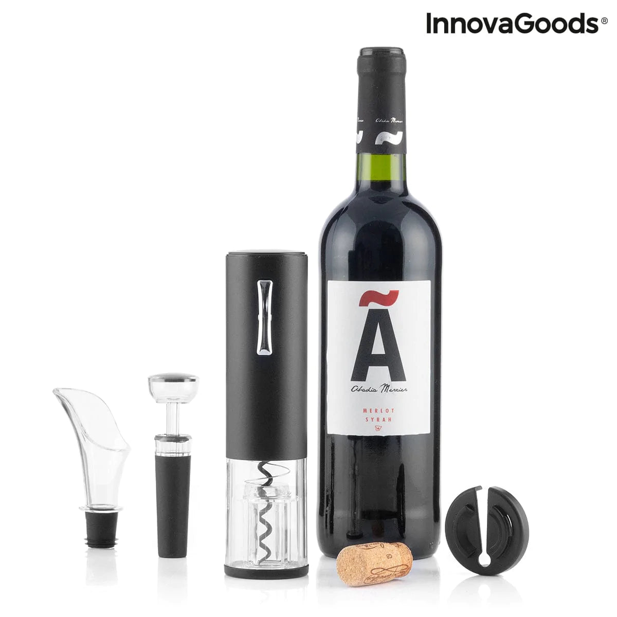 InnovaGoods Küche | Gourmet > Wein Elektrischer Wiederaufladbarer Korkenzieher mit Zubehör für Wein Corklux InnovaGoods