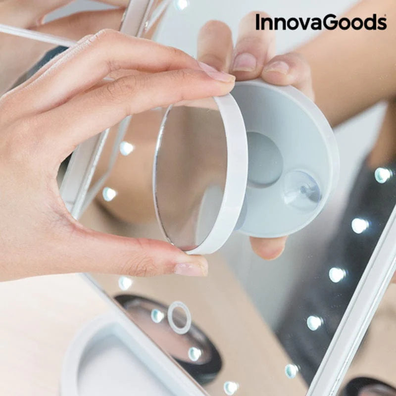 InnovaGoods Parfum | Kosmetik > Kosmetik > Zubehör und Organizer Vergrößerungsspiegel mit LED 4-in-1 Ledflect InnovaGoods
