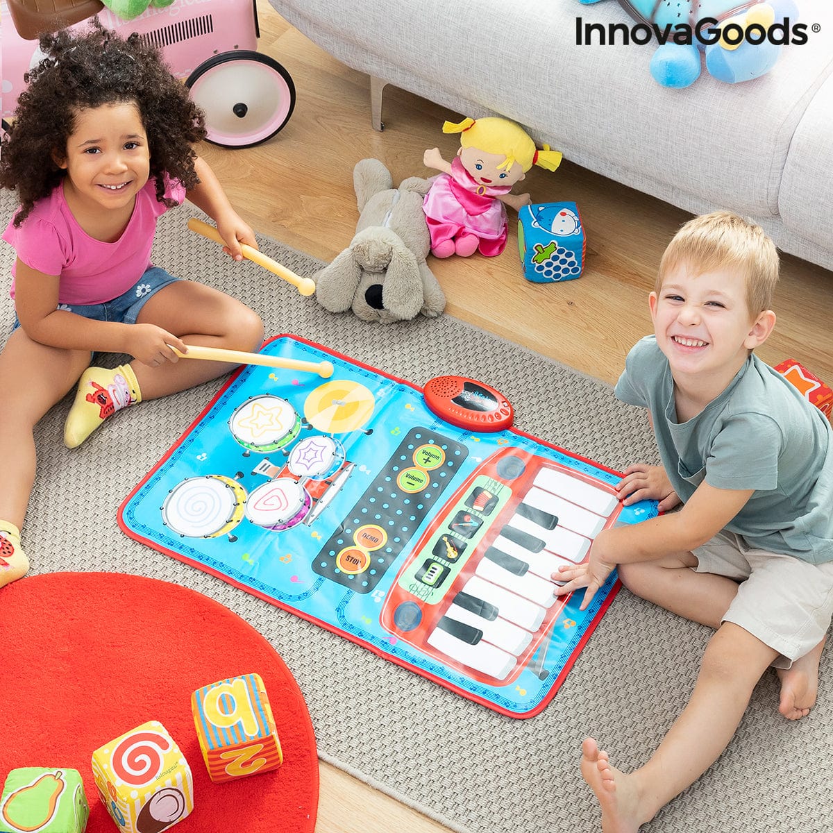 InnovaGoods Spielzeug | Kostüme > Spielzeug und Spiele > Lernspiele 2 in 1 Spielmatte Beats'n'Tunes InnovaGoods