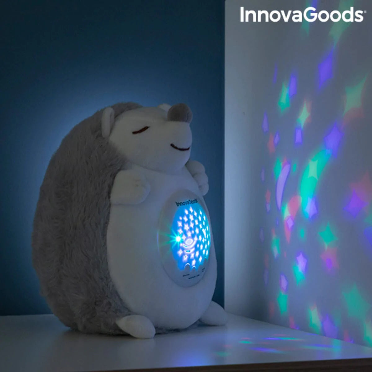 InnovaGoods Spielzeug | Kostüme > Spielzeug und Spiele > Puppen und Plüschtiere Plüsch-Igel mit weißem Rauschen und Nachtlicht-Projektor Spikey InnovaGoods
