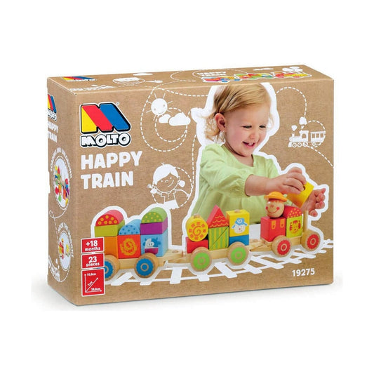 Moltó Spielzeug | Kostüme > Spielzeug und Spiele > Baby-Spielzeug Baby-Spielzeug Moltó Happy Train 23 Stücke Holz