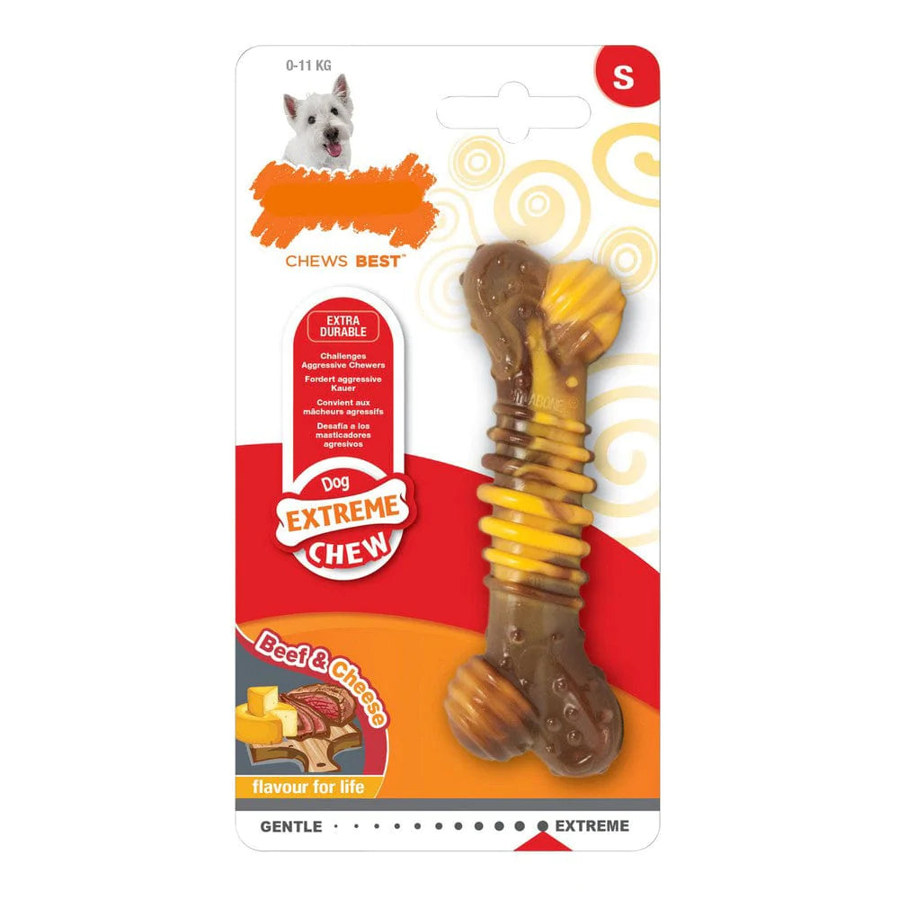 Nylabone Heim | Garten > Haustier > Spielzeug Beißring für Hunde Nylabone Dura Chew Fleisch Käse natürlich Größe S Nylon