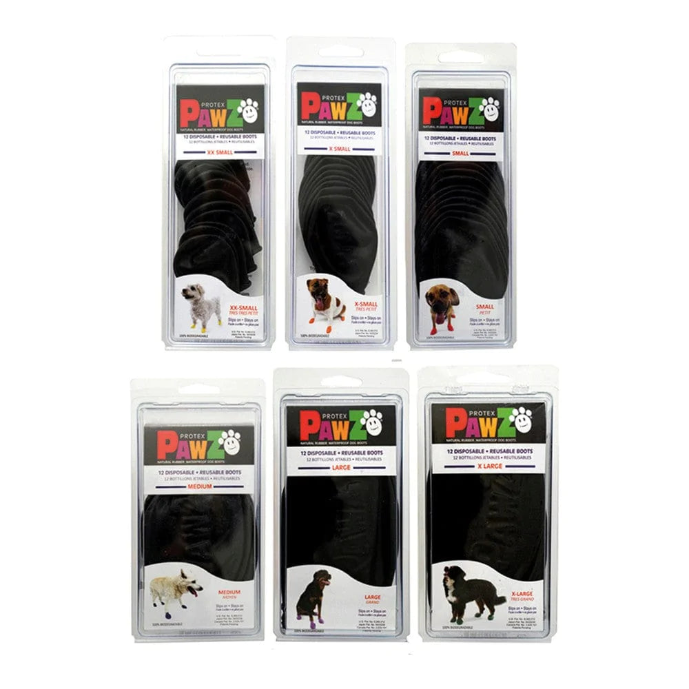 Pawz Heim | Garten > Haustier Stiefel Pawz Hund 12 Stück Schwarz Größe XS