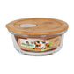 Quttin Brotdosen, Lebensmittelbehälter und Salatschüssel Runde Lunchbox mit Deckel Quttin Kristall Bambus