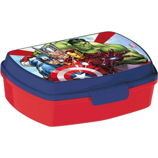 The Avengers Brotdosen, Lebensmittelbehälter und Salatschüssel Brotdose für Sandwiches The Avengers Infinity Blau Kunststoff Rot (17 x 5.6 x 13.3 cm)