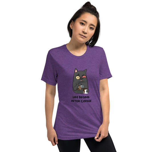Trendsgetter Lila Triblend / XS Kurzärmeliges T-Shirt
